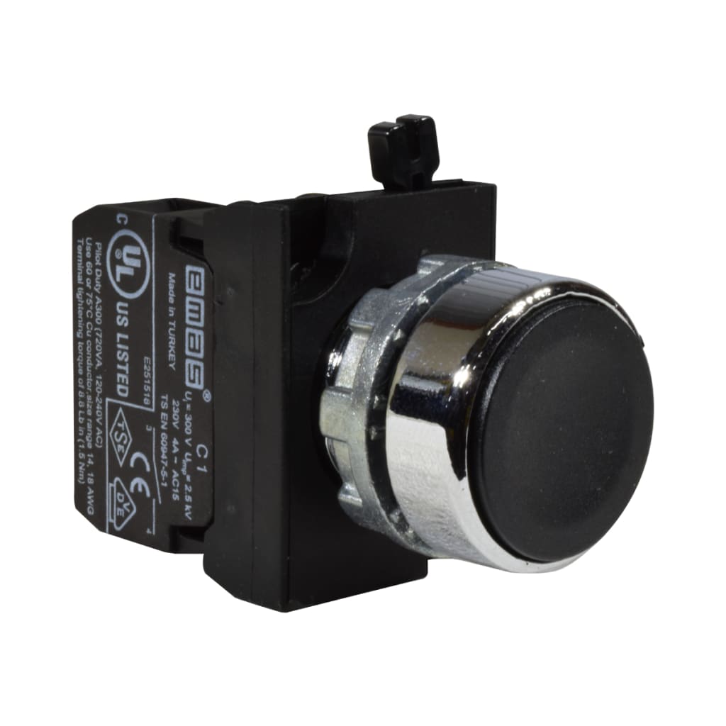 PULSADOR MET NEGRO 1NA 250V