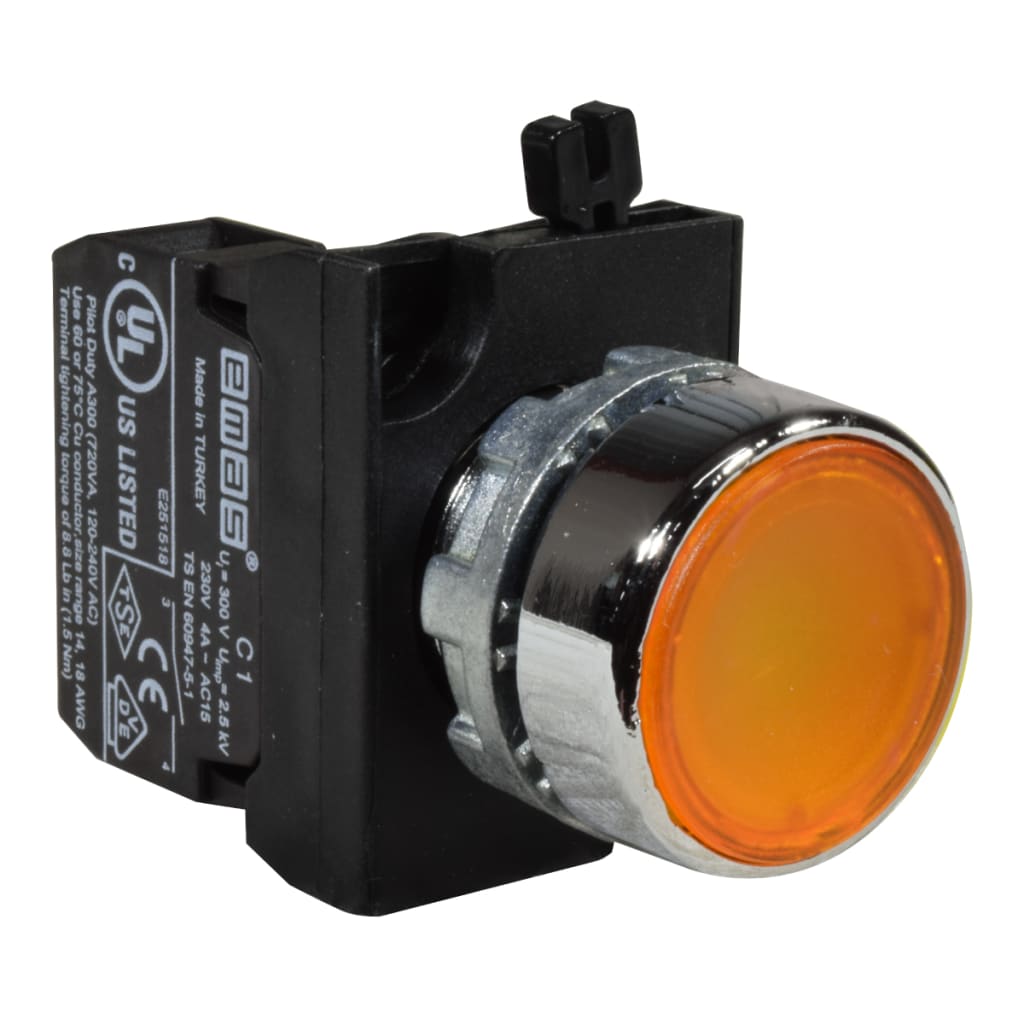 PULSADOR MET AMARILLO 1NA 250V