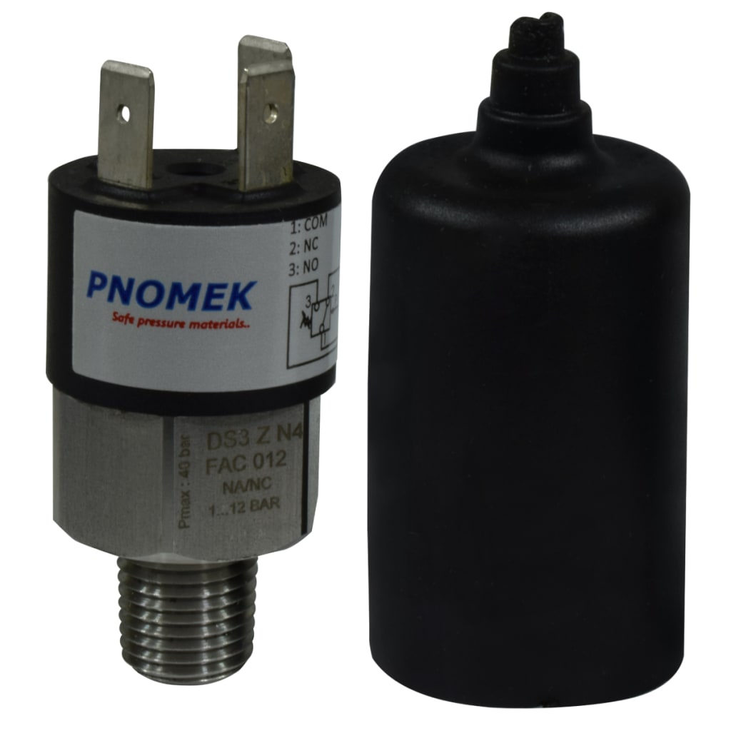 006 INT DE PRESION 1NA 5A, 10 BAR, 1/4" NPT CONEXIÓN FAST-ON