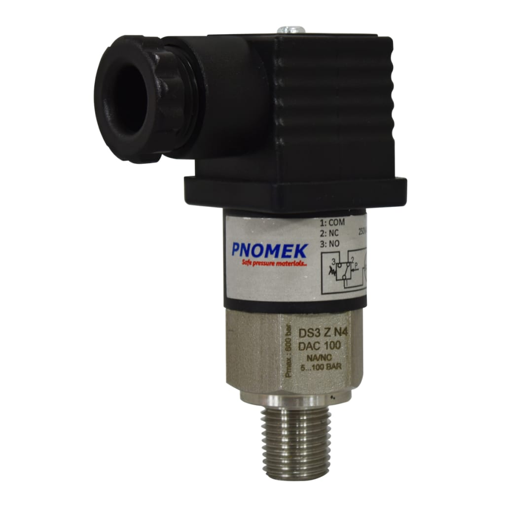 011 INT DE PRESION 1NA+1NC 5A, 35 BAR, 1/4" NPT CONEXIÓN CONECTOR DIN