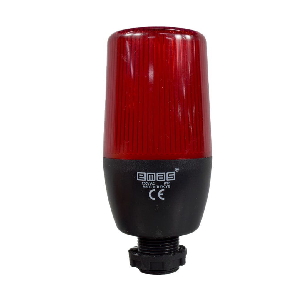 BALIZA FIJA / INTERMITENTE ROJA 55MM 220VAC CON BUZZER CONEX 22MM