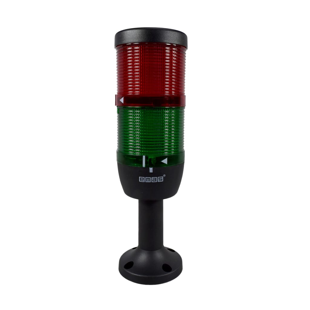 BALIZA MODULAR INTERMITENTE 70MM 2 COLORES VERDE Y ROJO 24VAC/DC SIN BUZZER