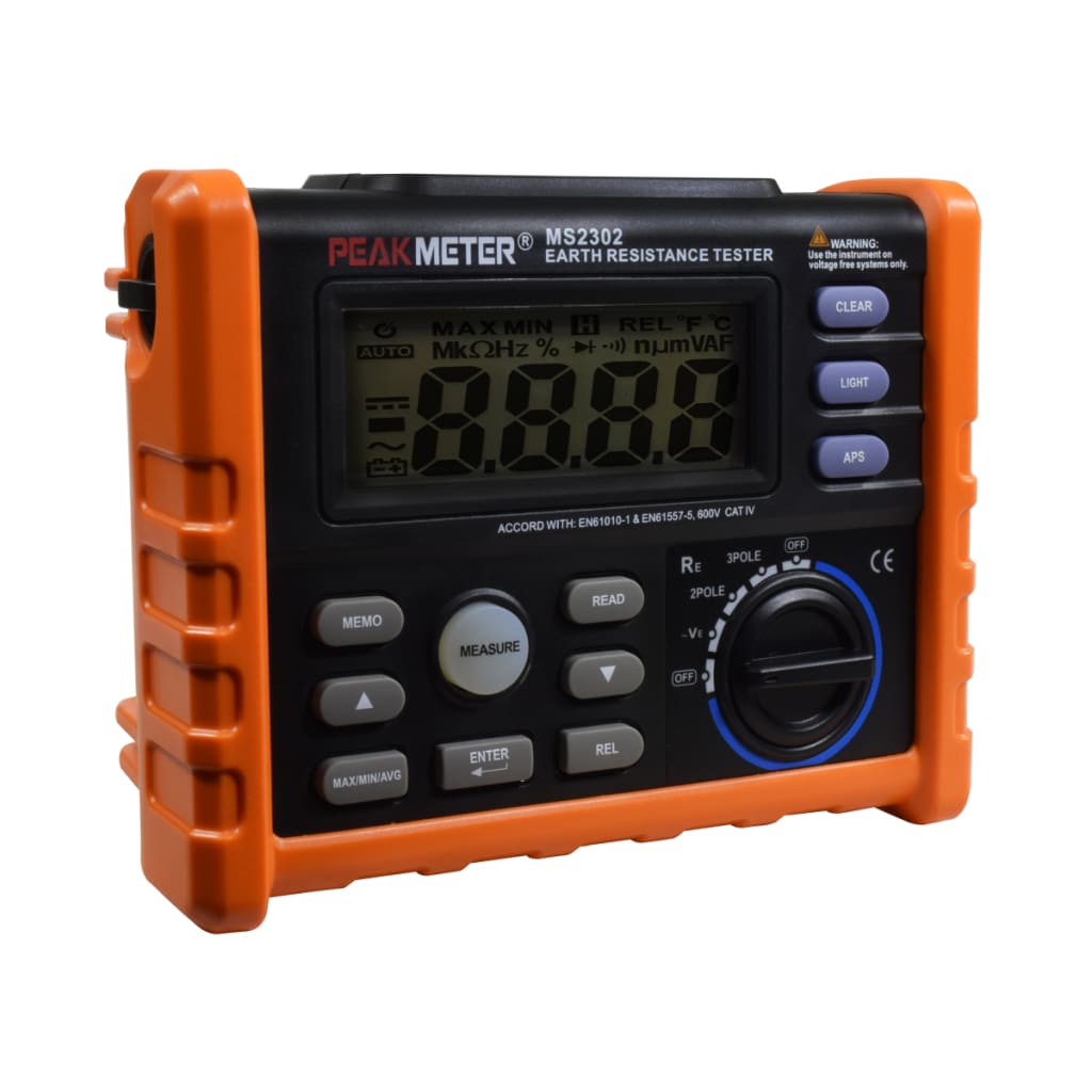 TELURÓMETRO, MEDIDOR DE RESISTENCIA A TIERRA TIPO ESTACAS. HASTA 4000 OHM.