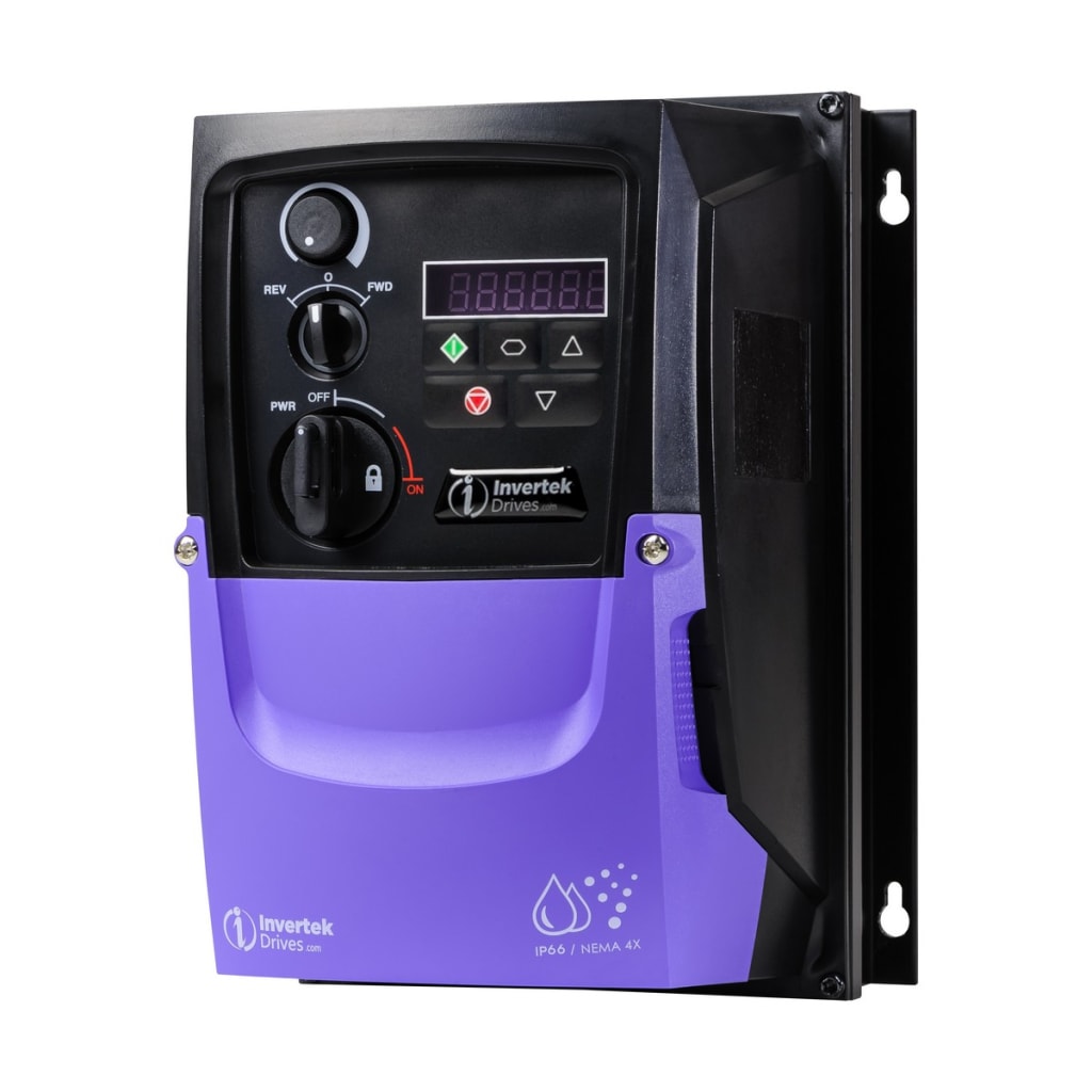 12 VARIADOR E3, TRIFASICO 220VAC, 1HP, 200-240VAC, 4.3A, TRIFASICO, IP66, CON SECCIONADOR