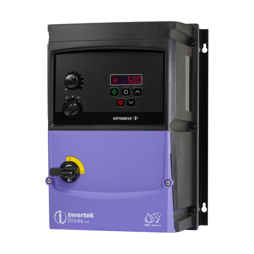172 VARIADOR E3, TRIFASICO 220VAC, 5 HP, 200~240VAC, 18A, TRIFASICO, IP66, TRANSISTOR FRENO, CON SECCIONADOR