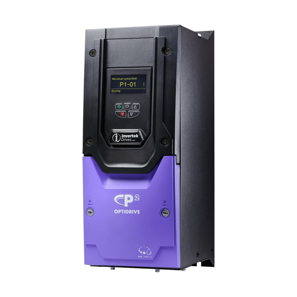 74 VARIADOR P2, TRIFASICO 220VAC, 15HP, 200-240VAC, 46A, TRIFASICO, IP55, TRANSISTOR FRENO, CON FILTRO, DISPLAY OLED