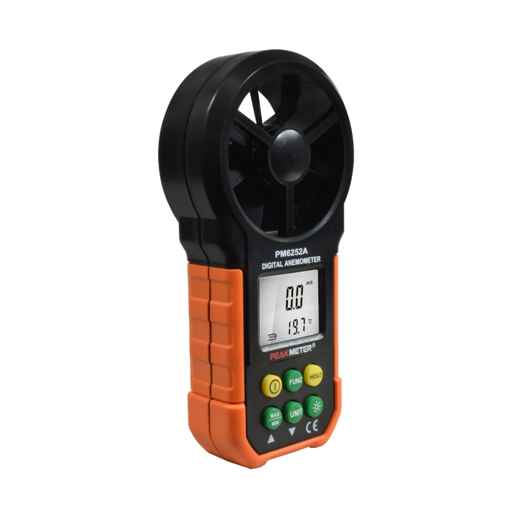 ANEMÓMETRO DIGITAL, RANGO 1.4 HASTA 144 KM/H. UNIDADES SELEC. MEDIDA DE VELOCIDAD Y FLUJO DE AIRE.