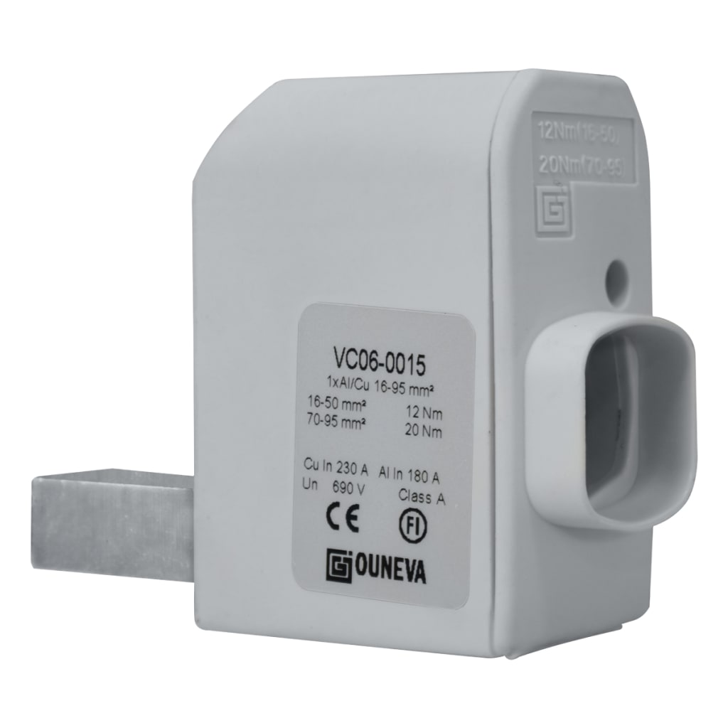 CONECTOR PARA DISPOSITIVO CON PUERTO DE MEDIDA 1XAL/CU 16-95MM2 IN 230A(CU)/180A(AL), UN 690V ESTANDAR