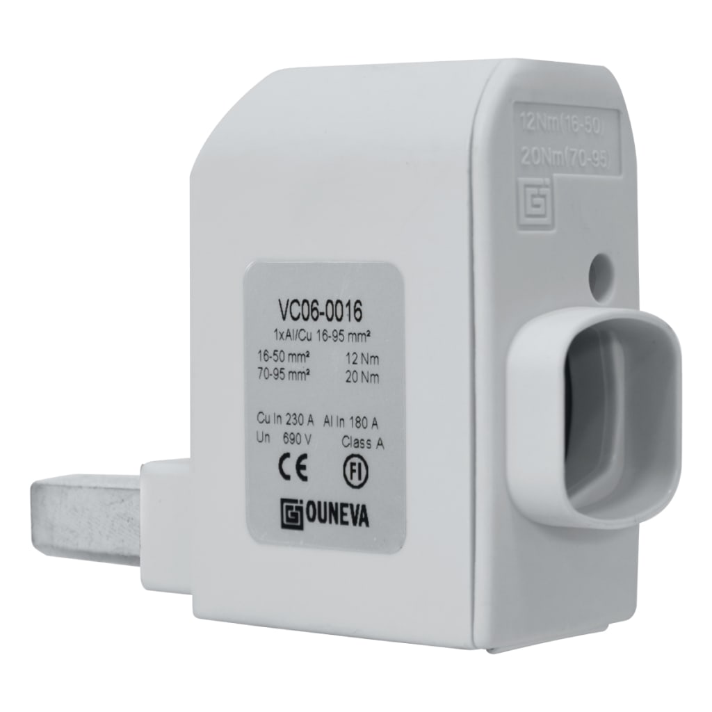CONECTOR PARA DISPOSITIVO CON PUERTO DE MEDIDA 1XAL/CU 16-95MM2 IN 230A(CU)/180A(AL), UN 690V REDONDEADO