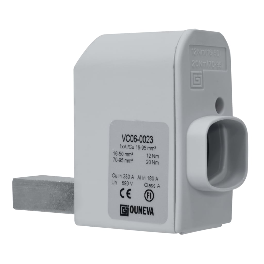 CONECTOR PARA DISPOSITIVO IZQUIERDO 1XAL/CU 16-95MM2 IN 230A(CU)/180A(AL), UN 690V ESTANDAR