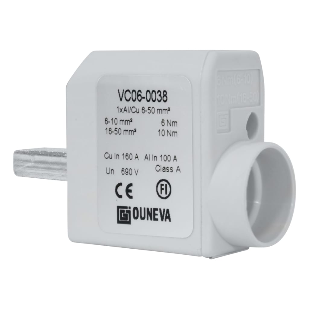 CONECTOR PARA DISPOSITIVO DERECHO 1XAL/CU 6-50MM2 IN 160A(CU)/100A(AL), UN 690V