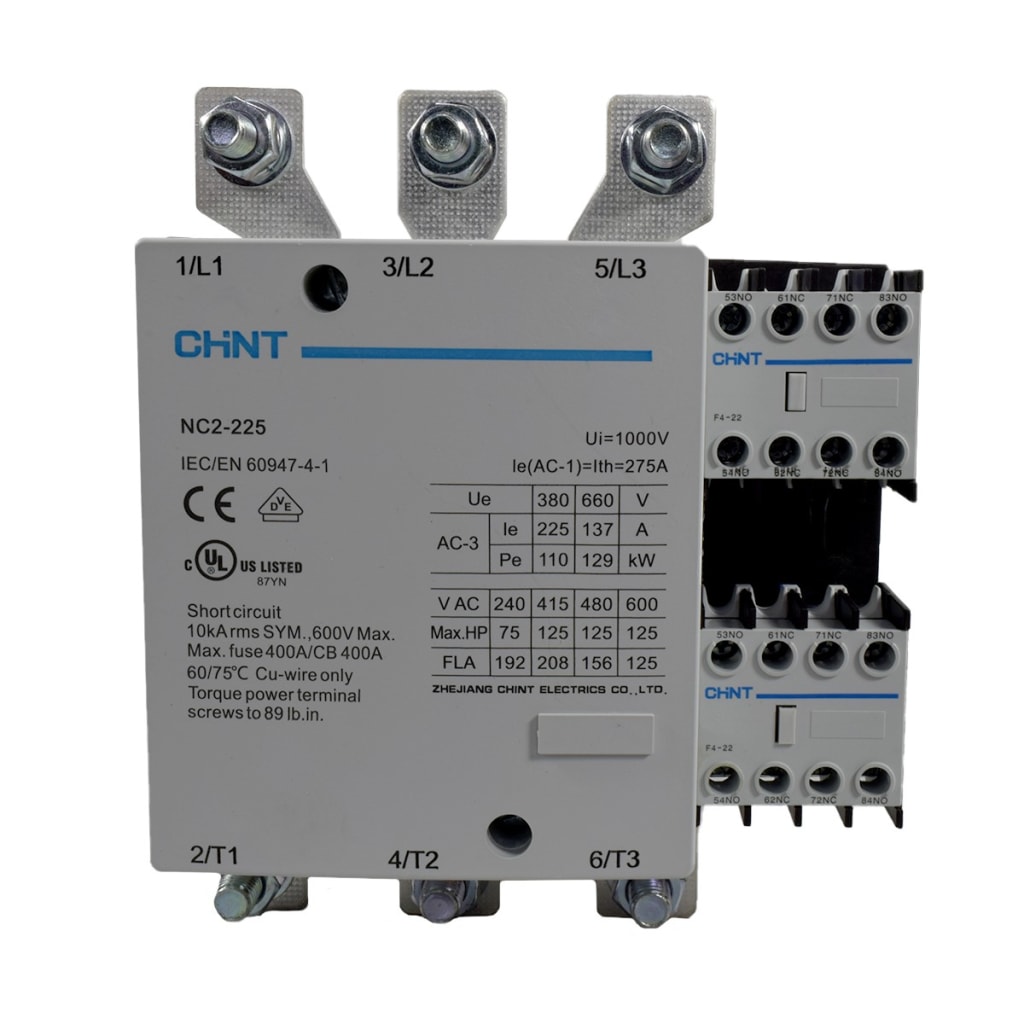 CONTACTOR 225A AC3 220VAC UL 2NA+2NC