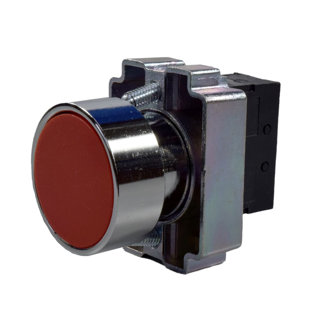 PULSADOR NC 22MM ROJO