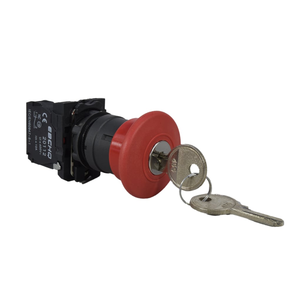 PULS EMERG PLAST C/LLAVE HON 40mm 22mm