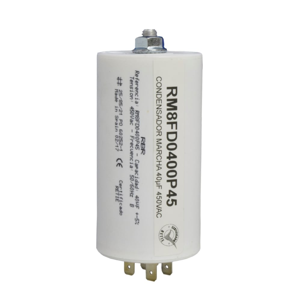 CONDENSAD MARCHA 40uF 400-450VAC 50/60HZ CE ESPAÑA