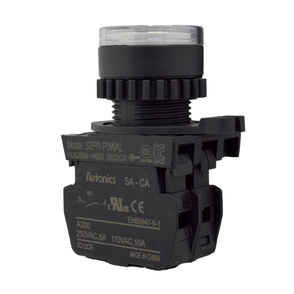 23 PULS PLAST NA + LED BLANCO 110-220 VAC 22mm