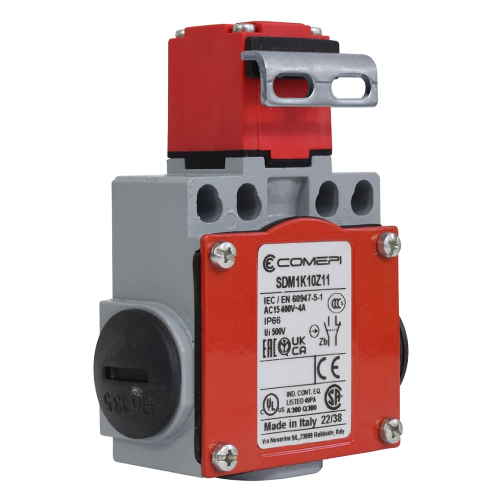INTERRUPTOR DE SEGURIDAD PARA PUERTAS CON LLAVE, METALICO 1 NA + 1 NC.
