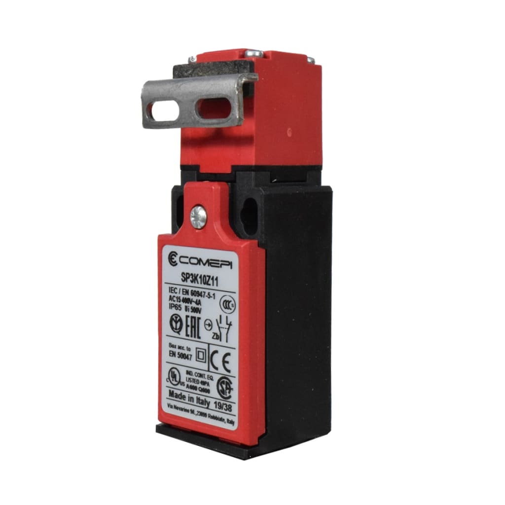 INTERRUPTOR DE SEGURIDAD PARA PUERTAS CON LLAVE, PLASTICO  1 NA + 1 NC.