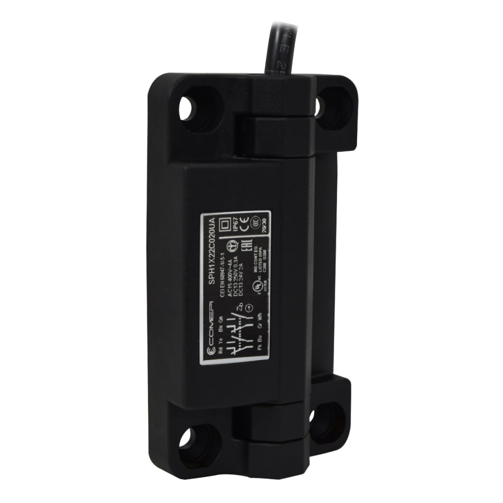 BISAGRA DE SEGURIDAD SERIE SPH, 2NO+2NC, CABLE 2M SALIDA POSTERIOR, IP67. UL