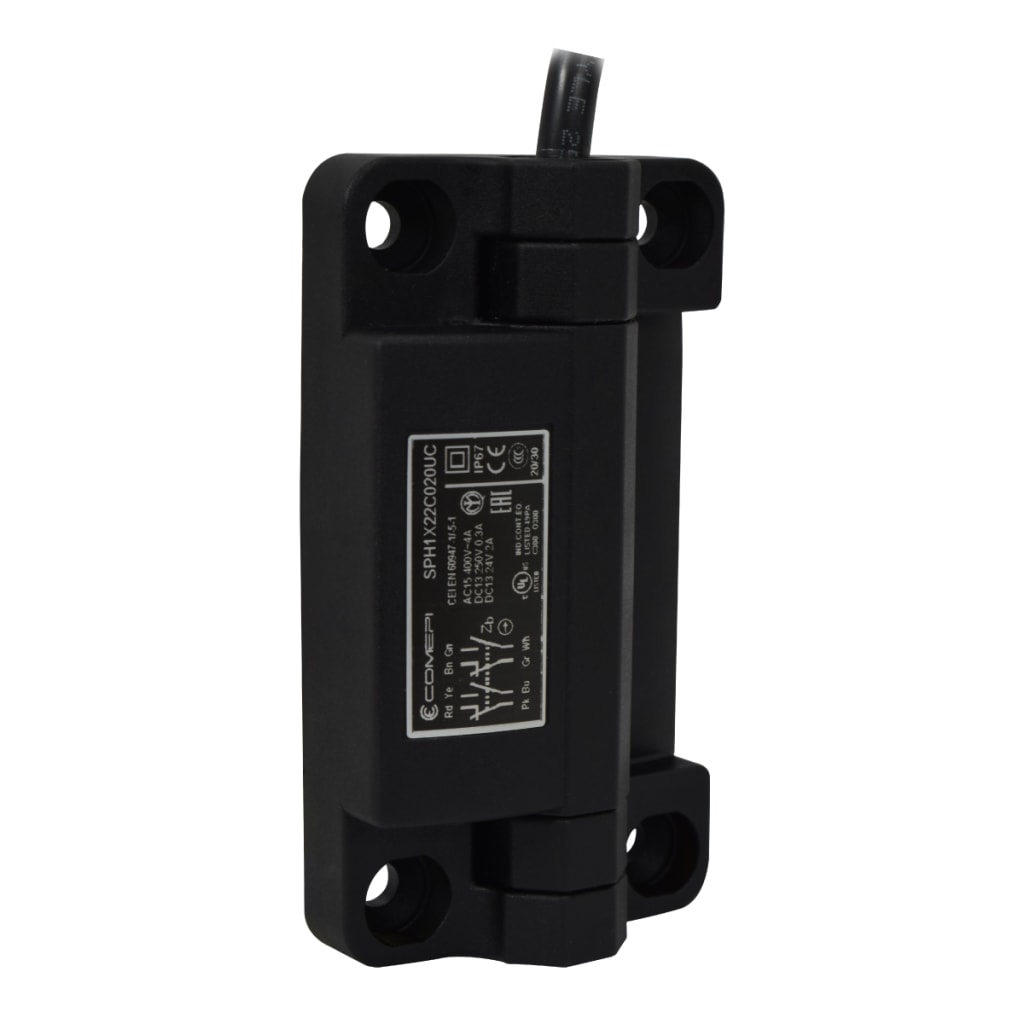 BISAGRA DE SEGURIDAD SERIE SPH, 2NO+2NC, CABLE 2M SALIDA INFERIOR, IP67. UL