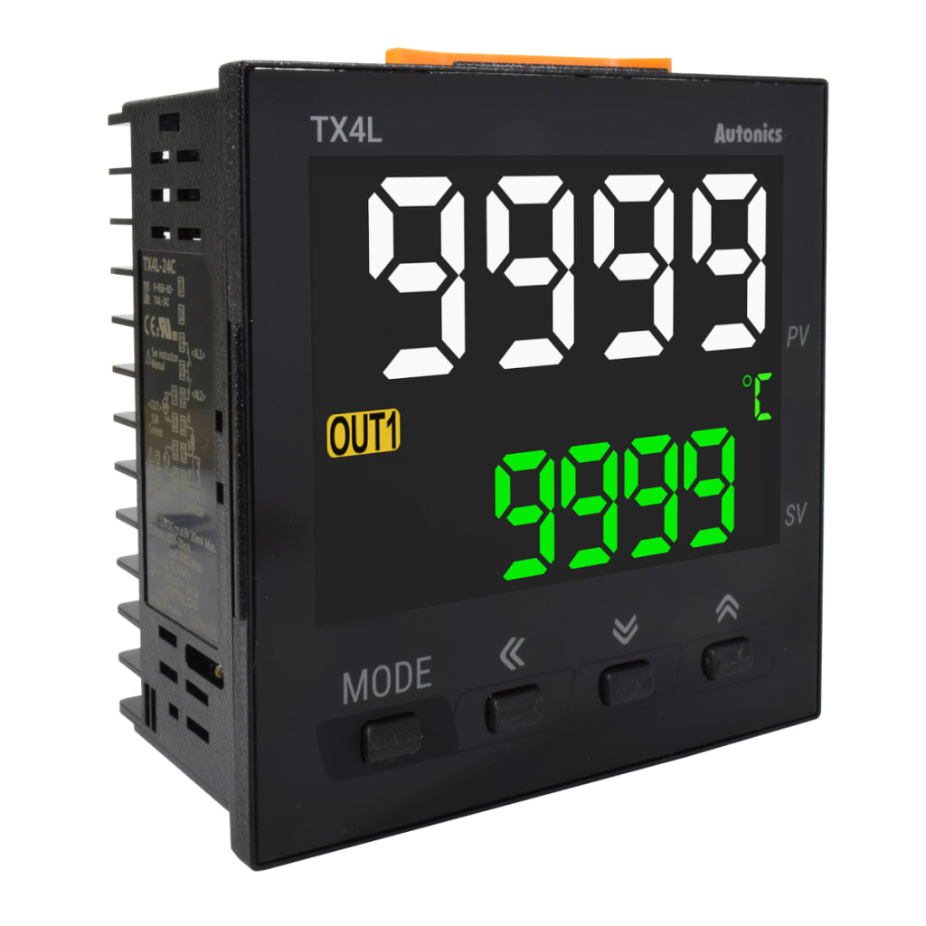 CONTROLADOR DE TEMPERATURA TX4 96X96 SALIDA CORRIENTE, 2 EVENTOS, ALIMENTACION 100-240 VAC.