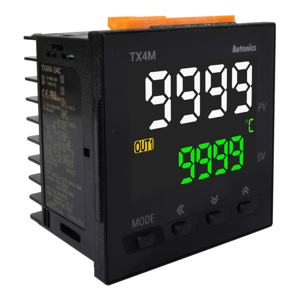 CONTROLADOR DE TEMPERATURA TX4 72X72 SALIDA CORRIENTE, 2 EVENTOS, ALIMENTACION 100-240 VAC.
