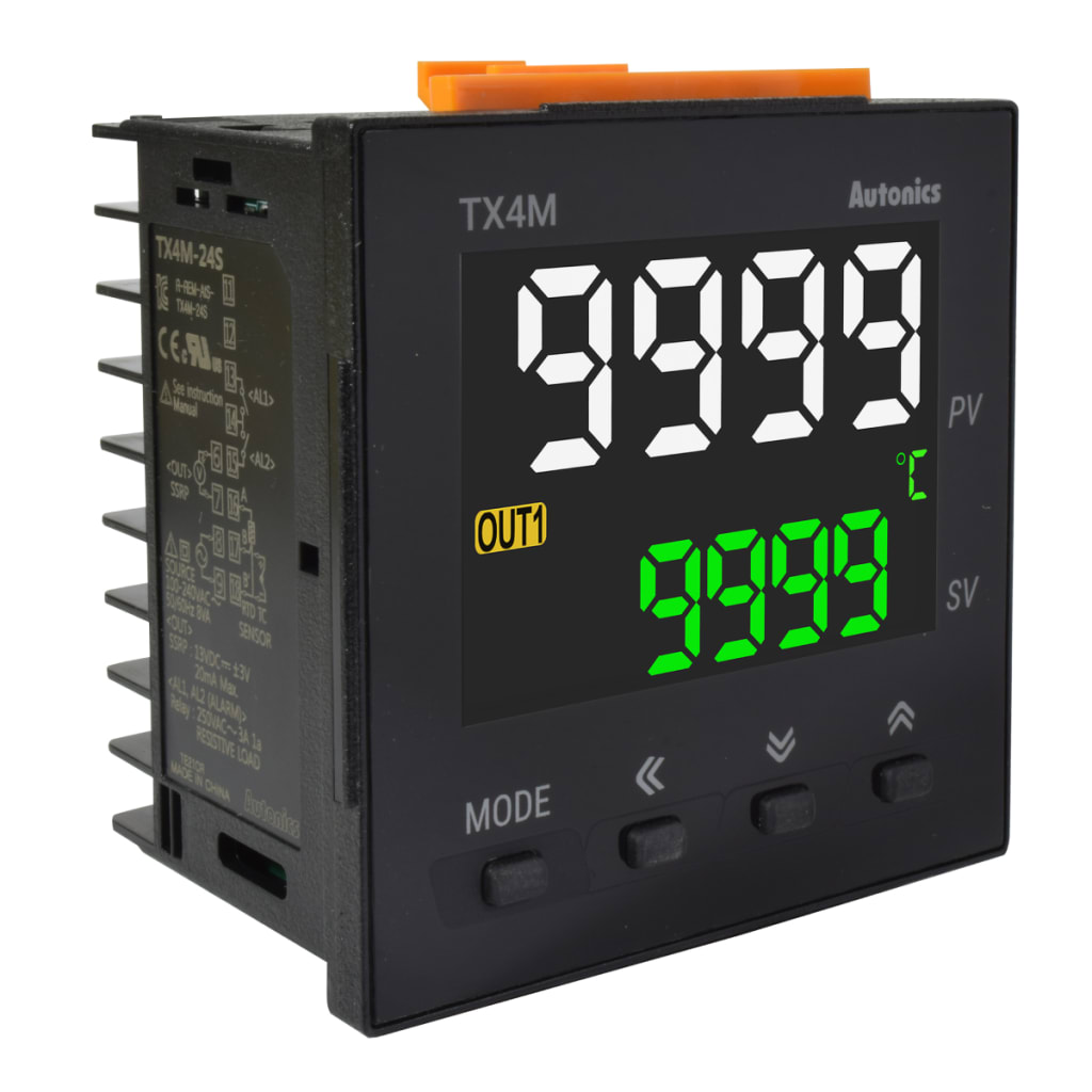 CONTROLADOR DE TEMPERATURA TX4 72X72 SALIDA SSR, 2 EVENTOS, ALIMENTACION 100-240 VAC.
