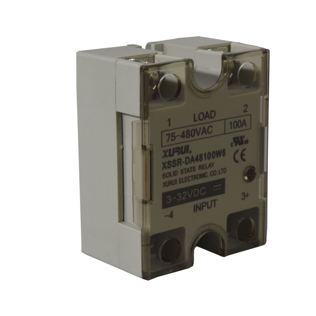 SSR 100A 3-32VDC 480VAC C/TAPA Y LED IND SERIE W6