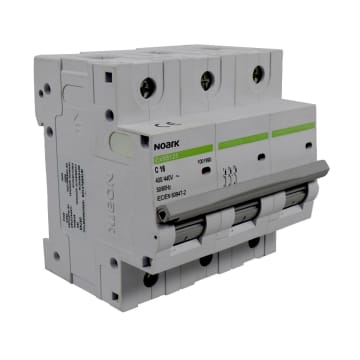 BREAKER PARA RIEL 3X 16A,  CURVA C,  240/400 VAC,  ICU=25KA, ICS=20KA.