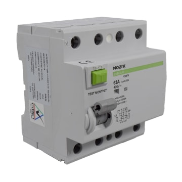 BREAKER DIFERENCIAL 63A, 10KA, CORRIENTE RESIDUAL DE 30MA, 4 POLOS.