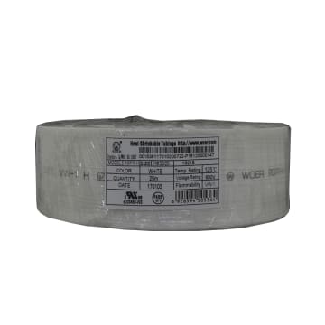 TERMOENCOGIBLE BLANCO 50mm ROLLO/25M UL T125°C