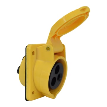 TOMA INCRUSTAR INCLI 16A 110VAC 2P+T AMARILLO