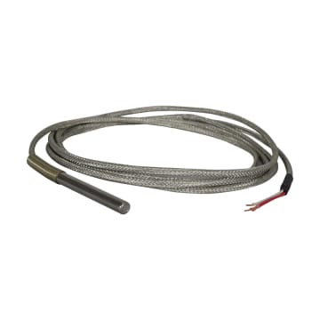 PT-100 BULBO RECTO 50 MM X 6 MM DIAMETRO, SS 316, CABLE 2 MT FIBRA DE VIDRIO ENMALLADO