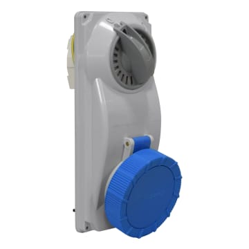 BASE CON INTERR 5X16A 230V 9H IP67 AZUL