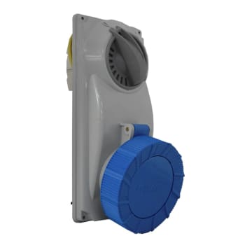 BASE CON INTERR 5X32A 230V 9H IP67 AZUL