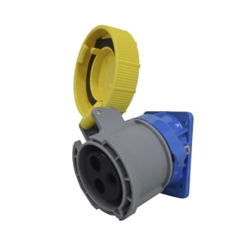 TOMA INCRUSTAR INCLI 3X32A 110V 4H IP66/67/68/69 AMARILLA XCEE
