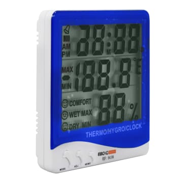 TERM-HIGROMETRO HUM/TEMP RELOJ 10-90% /0-50C MAX-MIN