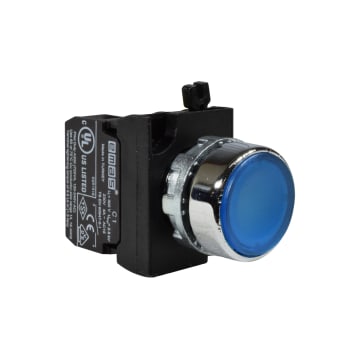 PULSADOR MET AZUL 1NA 250VAC