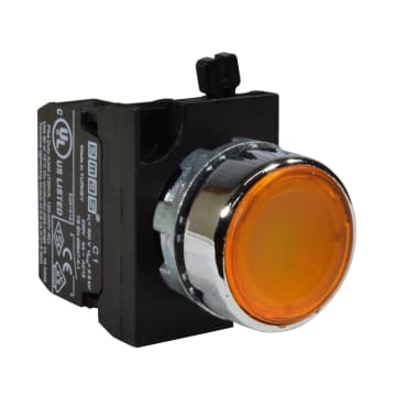 PULSADOR ILUM MET AMARILLO 1NA PILOTO 12-30VAC/DC
