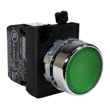 PULSADOR ILUM MET VERDE 1NA PILOTO 100-230VAC