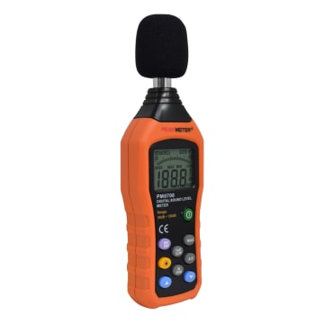 DECIBELÍMETRO DIGITAL, RANGO 30 DB ~ 130DB, UNIDADES SELECCIONABLES.