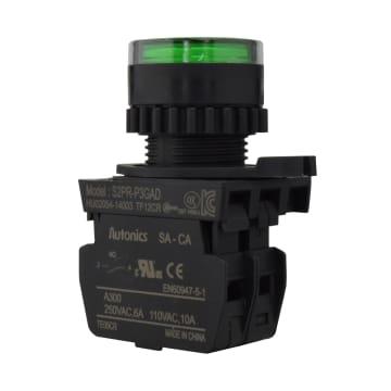18 PULS PLAST NA + LED VERD 12-24 VDC/AC 22mm