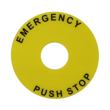 77 ROTULO IDENTIF P/PULS EMERGENCIA 22mm PEQ