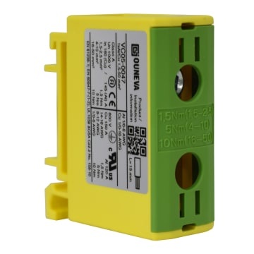 CONECTOR SERIE OTL COBRE / ALUMINIO, AISLADO, 1 CONEXIÓN AL/CU 1,5 A 50MM2 COLOR VERDE/AMARILLO, UN  1000V AC/DC, IN 160A(CU)/145A(AL) APROBACION UL