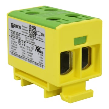 CONECTOR SERIE OTL COBRE / ALUMINIO, AISLADO, 2 CONEXIONES AL/CU 1,5 A 50MM2 COLOR VERDE/AMARILLO, UN  1000V AC/DC, IN 320A(CU)/290A(AL) APROBACION UL