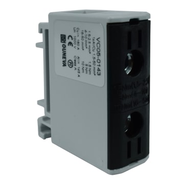 CONECTOR SERIE OTL COBRE / ALUMINIO, AISLADO, 1 CONEXIÓN AL/CU 1,5 A 50MM2 COLOR NEGRO, UN  1000V AC/DC, IN 160A(CU)/145A(AL)