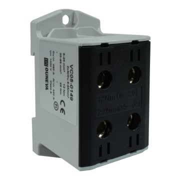 CONECTOR SERIE OTL COBRE / ALUMINIO, AISLADO, 2 CONEXIONES AL/CU 6 A 95MM2 COLOR NEGRO, UN  1000V AC/DC, IN 245A(CU)/220A(AL).