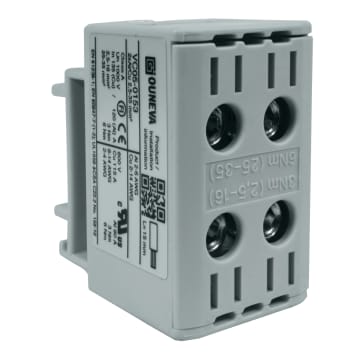 CONECTOR SERIE OTL COBRE / ALUMINIO, AISLADO, 2 CONEXIONES AL/CU 2,5 A 35MM2 COLOR GRIS, UN  1000V AC/DC, IN 135A(CU)/120A(AL) APROBACION UL