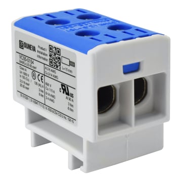 CONECTOR SERIE OTL COBRE / ALUMINIO, AISLADO, 2 CONEXIONES AL/CU 2,5 A 35MM2 COLOR AZUL, UN  1000V AC/DC, IN 135A(CU)/120A(AL) APROBACION UL