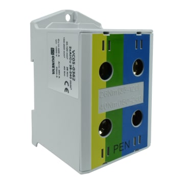 CONECTOR SERIE OTL COBRE / ALUMINIO, AISLADO, 2 CONEXIONES AL/CU 35 A 240 MM2 COLOR AZUL, AMARILLO/VERDE, UN  1000V AC/DC, IN 425A(CU)/380A(AL) APROBACIÓN CE